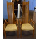 Pair of modern high backed designer chairs