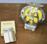 Vintage Ronson Cadet lighter C.209 in original box with Instructions and further vintage AA