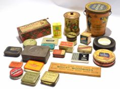 Mixed lot: Vintage tins to include "Sharps Super-Kreem Toffee", "Tarves" Shortbread fingers "Peek