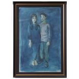 •AR William Redgrave (1903-1986), Young couple, mixed media, signed and dated 1958 lower right, 72 x