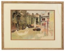 •AR Roland F Spencer Ford (1902-1990), Venetian scene, unfinished watercolour, 37 x 51cm