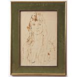 •AR William Redgrave (1903-1986), Portrait of a young girl, pen, ink and wash, signed and dated 1961