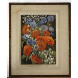 Richard E Clarke, signed watercolour, "Flowers", 33 x 23cm, Provenance: Royal Institute of