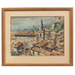 •AR Roland F Spencer Ford (1902-1990), Harbour Town, watercolour, signed lower left, 37 x 47cm