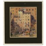 •AR Roland F Spencer Ford (1902-1990), "Tall buildilngs - Camogli Harbour, Italy", watercolour,