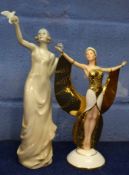 Royal Doulton Reflections figure of Paradise HN 3074, together with a further porcelain figurine,