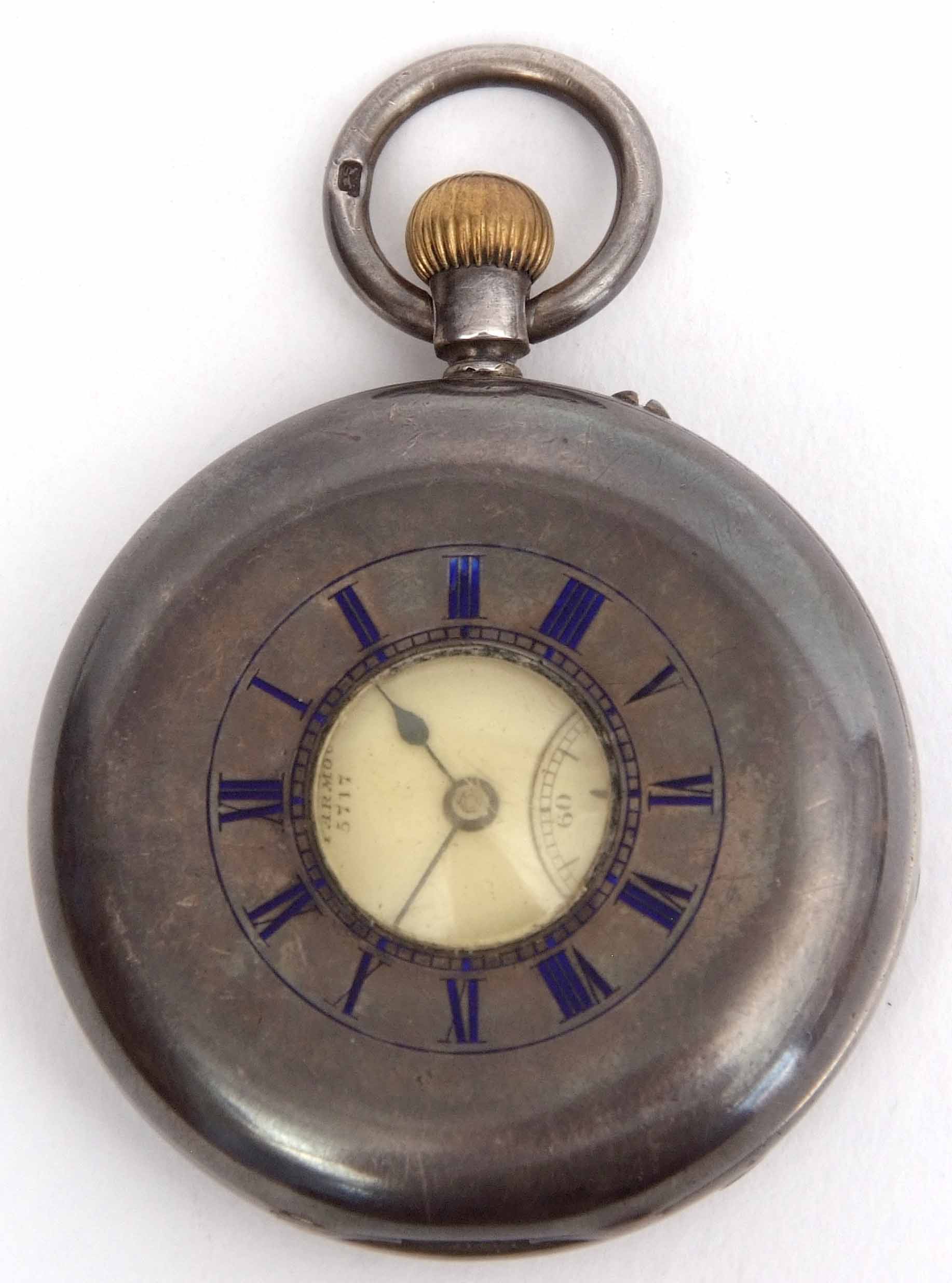 Late 19th century silver cased half hunter keyless lever watch, Aldred & Son - Great Yarmouth, 5717, - Image 2 of 3