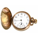 Early 20th century gold plated full hunter keyless pocket watch, A.W.W.co. Waltham, USA, 24664456