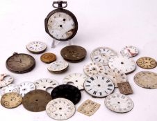 Mixed Lot: 19th century Continental silver cased open face verge watch, unsigned, the frosted and