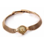 Mid-20th century 9ct gold ladies wrist watch and bracelet, Rotary, the jewelled movement to a signed