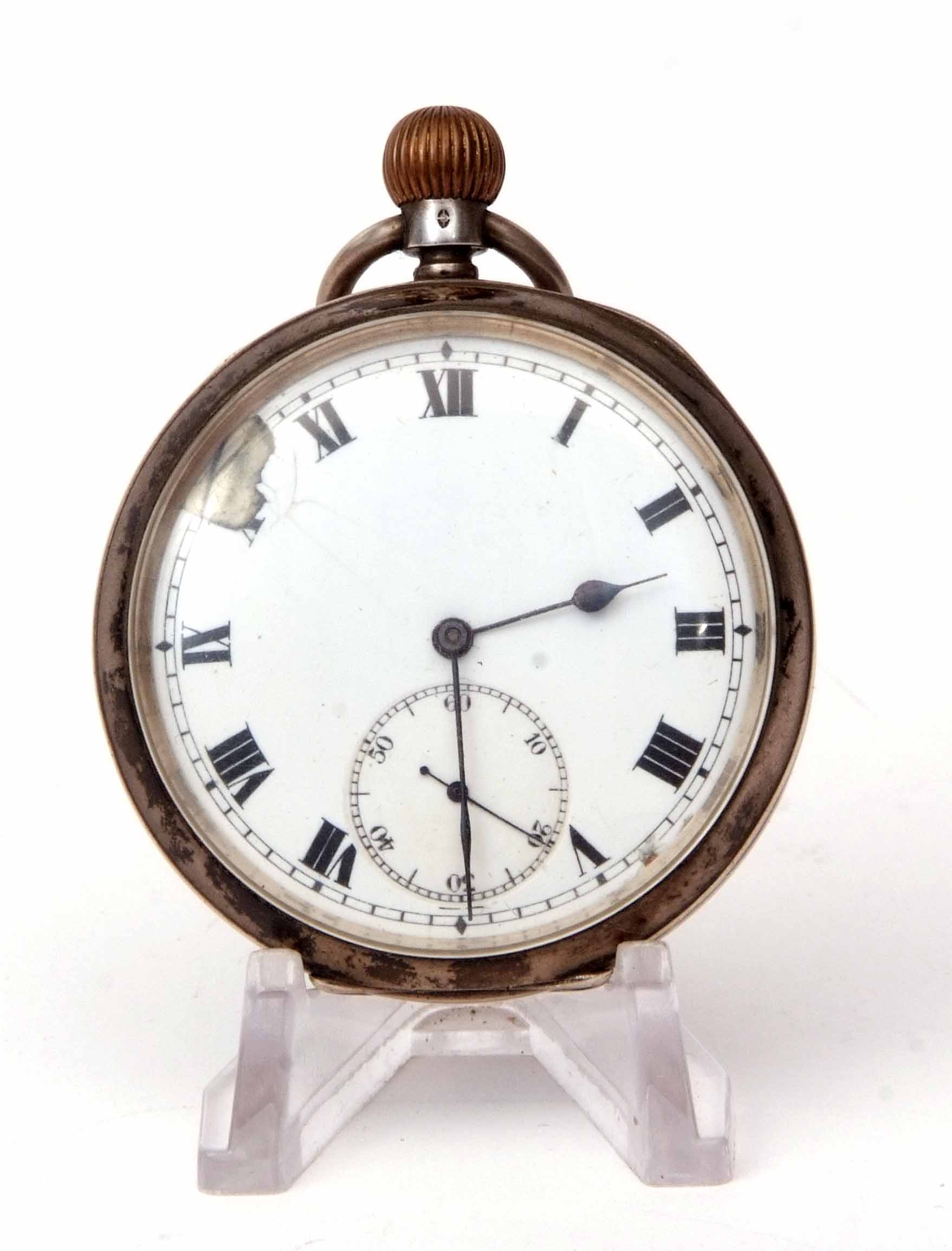 First quarter of 20th century silver cased open face lever watch, SS & Co, the frosted and gilt