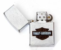 Late 20th century cased Zippo fluid lighter of typical rectangular form with hinged cover and