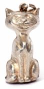 Silver "Cheshire" cat pendant, hallmarked Birmingham 1909
