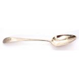 George III Old English pattern table spoon with long drop bowl, crested, length 22cm, weight