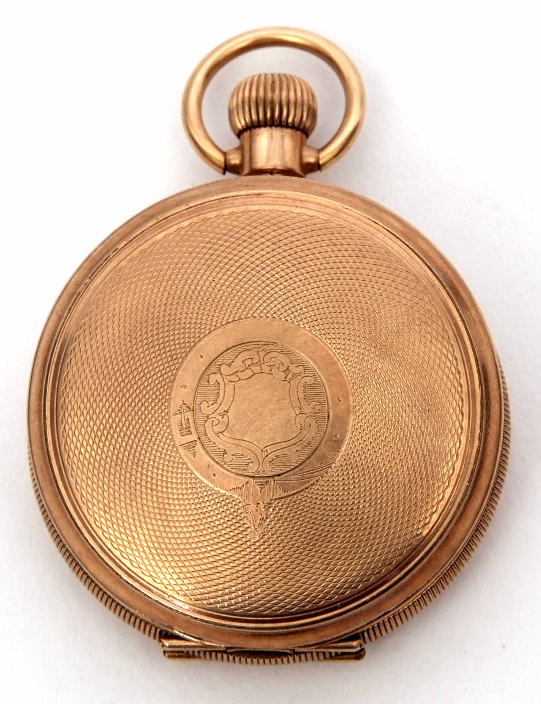Early 20th century gold plated full hunter keyless pocket watch, the Swiss 7-jewel movement with - Image 2 of 3