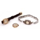 Mixed Lot: comprising a 9ct gold ladies Centaur watch, a 17-jewel movement to a signed and