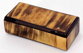 Large 19th century rectangular snuff box, with hinged cover, width 12.3cm