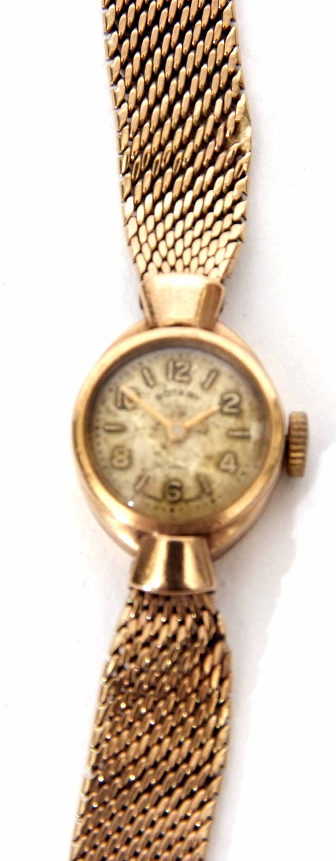 Mid-20th century 9ct gold ladies wrist watch and bracelet, Rotary, the jewelled movement to a signed - Image 3 of 3