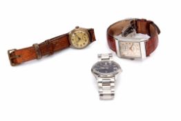 Mixed Lot: comprising a modern stainless steel Eterna wrist watch, the movement (unseen) to a signed