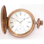 Early 20th century American gold plated full hunter keyless lever watch, Elgin Natl Watch Co,