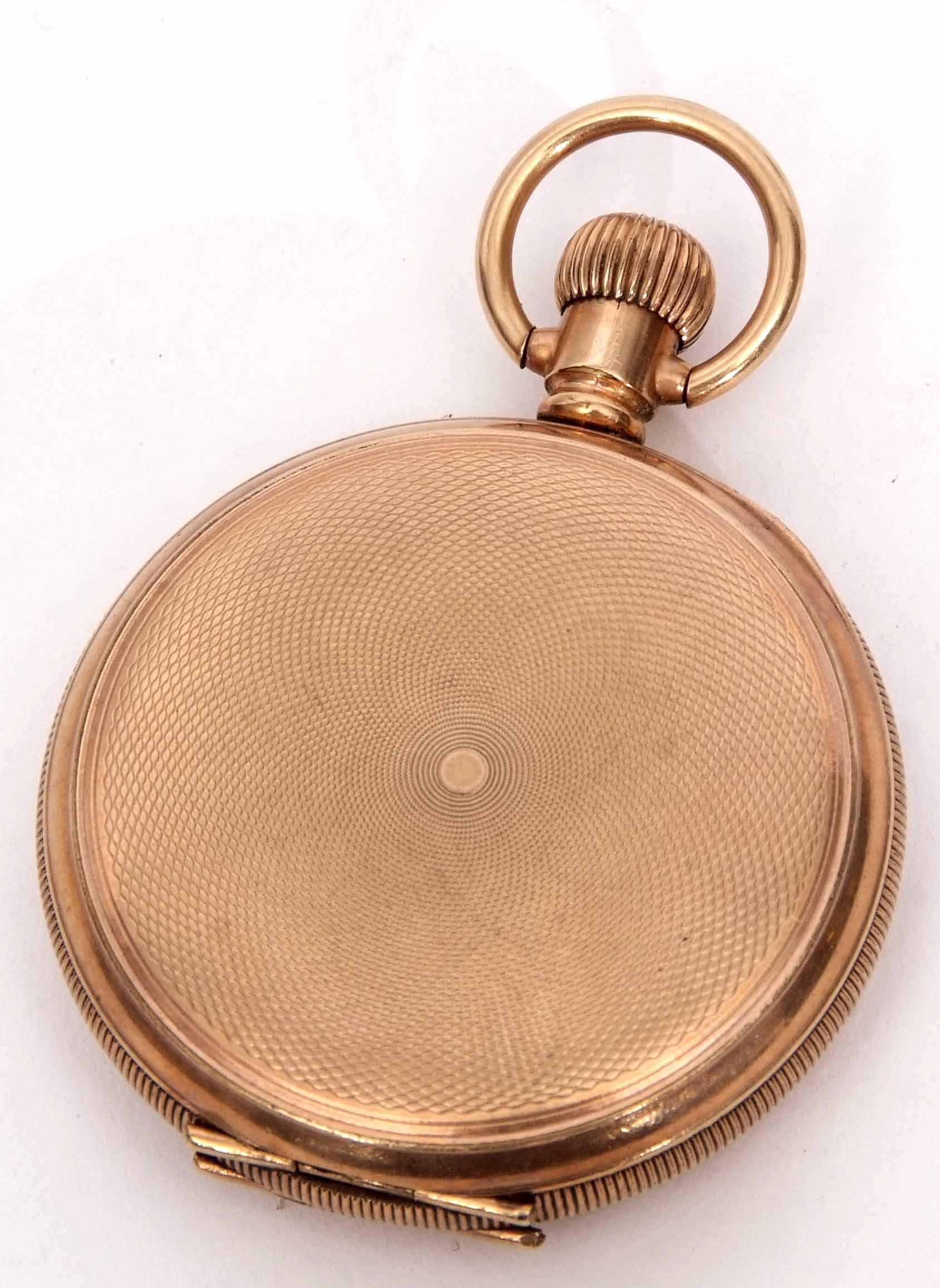 Early 20th century gold plated full hunter keyless pocket watch, the Swiss 7-jewel movement with - Image 3 of 3