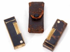 Mixed Lot: comprising two various late 20th century gas cigarette lighters, both Dunhill, the