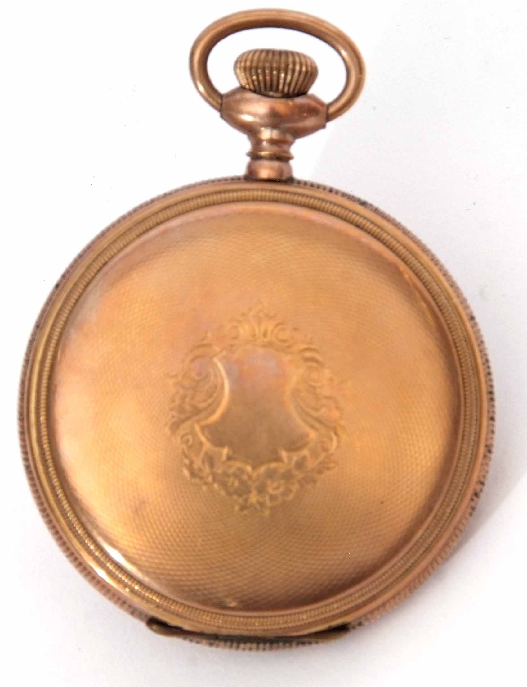 Early 20th century American gold plated full hunter keyless lever watch, Elgin Natl Watch Co, - Image 2 of 2