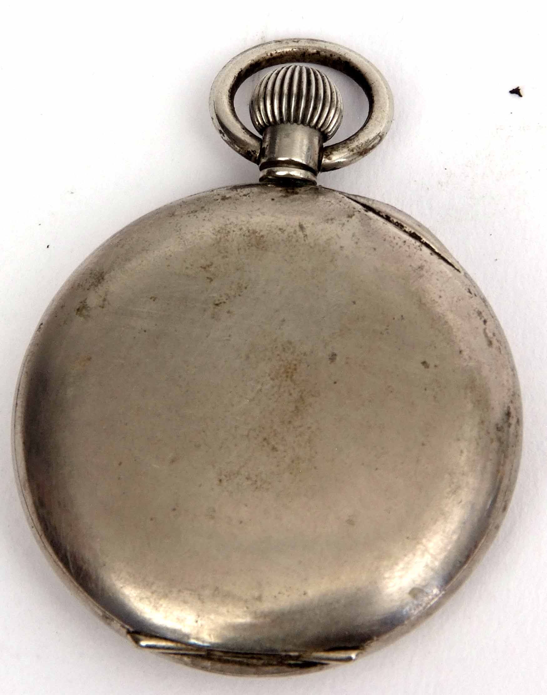 Early 20th century base metal cased open face keyless lever watch, Moeris "Invicta", the frosted - Image 2 of 2