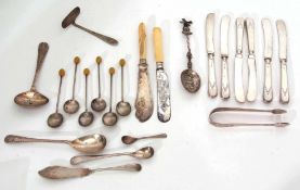 Mixed Lot: comprising various British and Continental white metal spoons and electro-plated items
