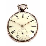 Second quarter of 19th century silver cased open face lever watch, A Martin - 6 Market St, Brighton,