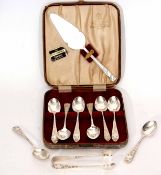Mixed Lot: comprising eight various coffee spoons, each with engraved decoration, Sheffield 1902/