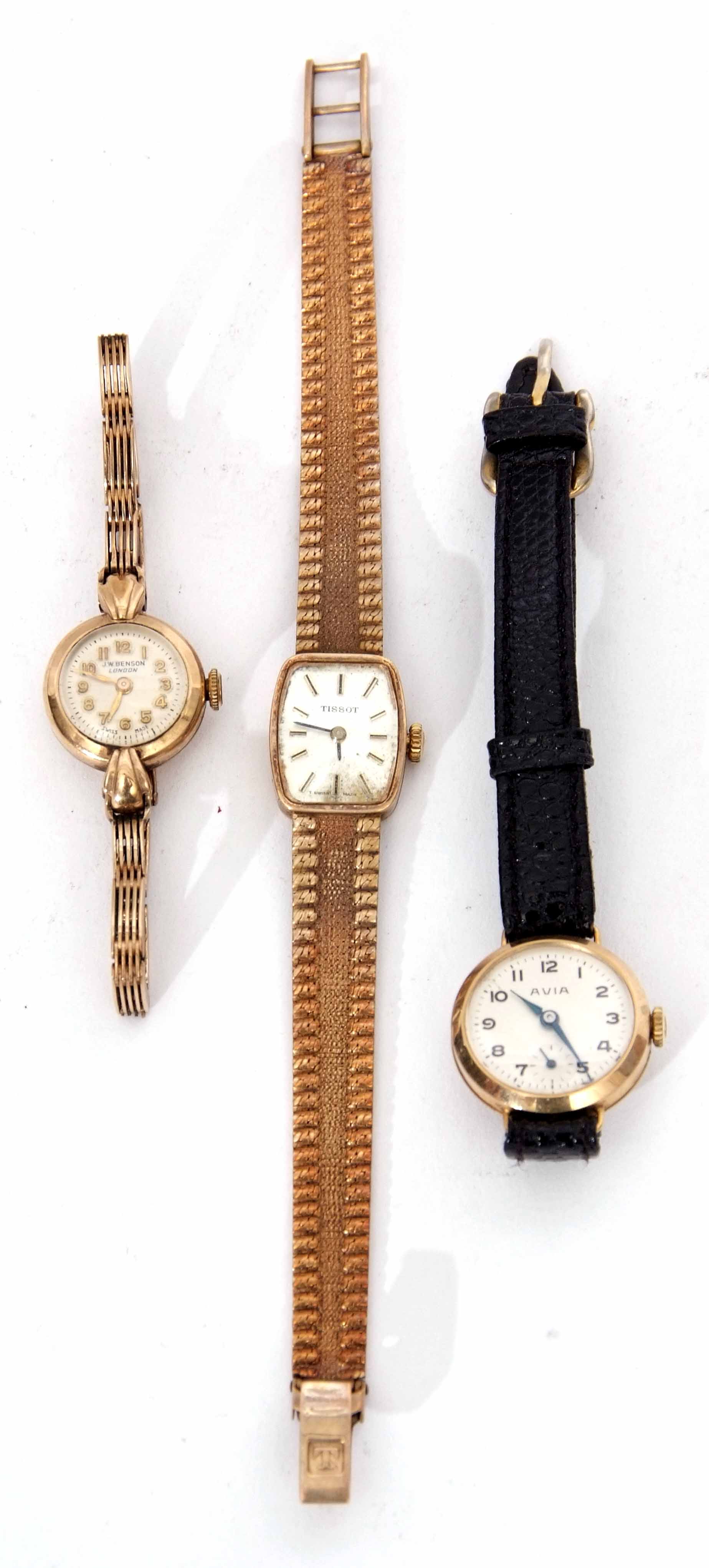 Mixed Lot: comprising a 9ct gold ladies Tissot dress watch, the jewelled movement to a signed and - Image 2 of 3
