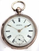First quarter of 20th century silver cased open face lever watch, H Samuel - Manchester, 54132,