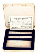 Elizabeth II cased set of assay marks together with a further numbered panel, 058, the British