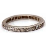 Precious metal and diamond full eternity ring, a continuous band of small single cut diamonds,