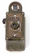 First half of 20th century green Bakelite 16mm camera, Cornet, "Midget", the variegated green