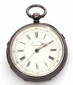 Last quarter of the 19th century silver cased open face centre seconds lever watch, No 65032, the