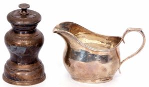 Mixed Lot: comprising an Elizabeth II baluster pepper grinder with knurled finial and inverted