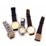 Mixed Lot: comprising five various wrist watches including Zentena, Vialli, Accurist, Mido, and