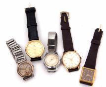 Mixed Lot: comprising five various wrist watches including Zentena, Vialli, Accurist, Mido, and