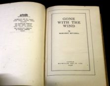 MARGARET MITCHELL: GONE WITH THE WIND, London, MacMillan, 1936, 1st edition, rebound crushed dark