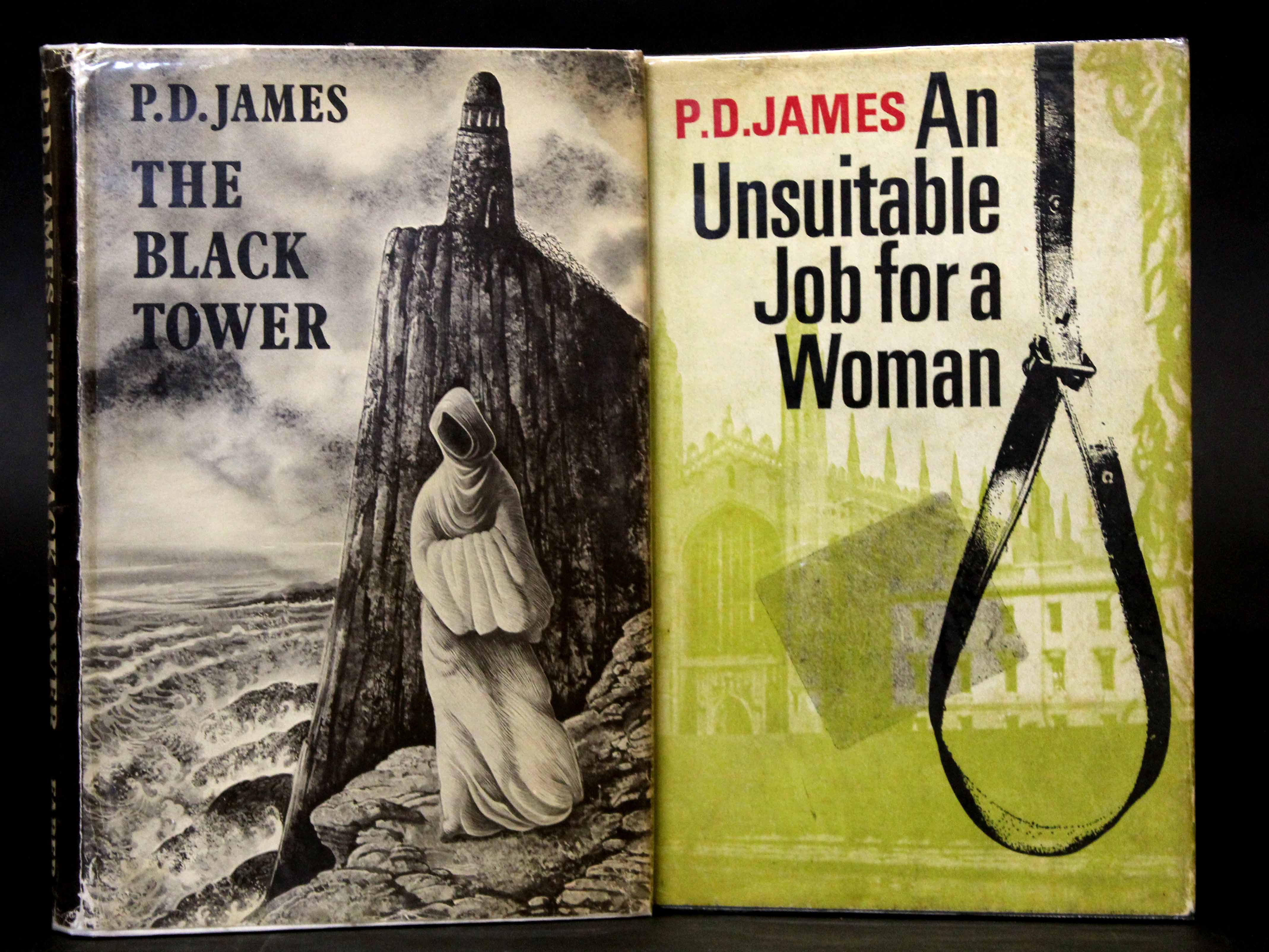 P D JAMES: 2 titles: AN UNSUITABLE JOB FOR A WOMAN, London, Faber & Faber, 1972, 1st edition,