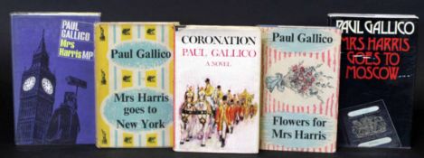 PAUL GALLICO: 5 titles: FLOWERS FOR MRS HARRIS, London, Michael Joseph, 1958, 1st edition,