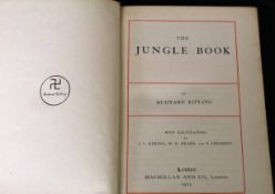 RUDYARD KIPLING: THE JUNGLE BOOK, London, MacMillan 1902, reprint, original cloth gilt worn