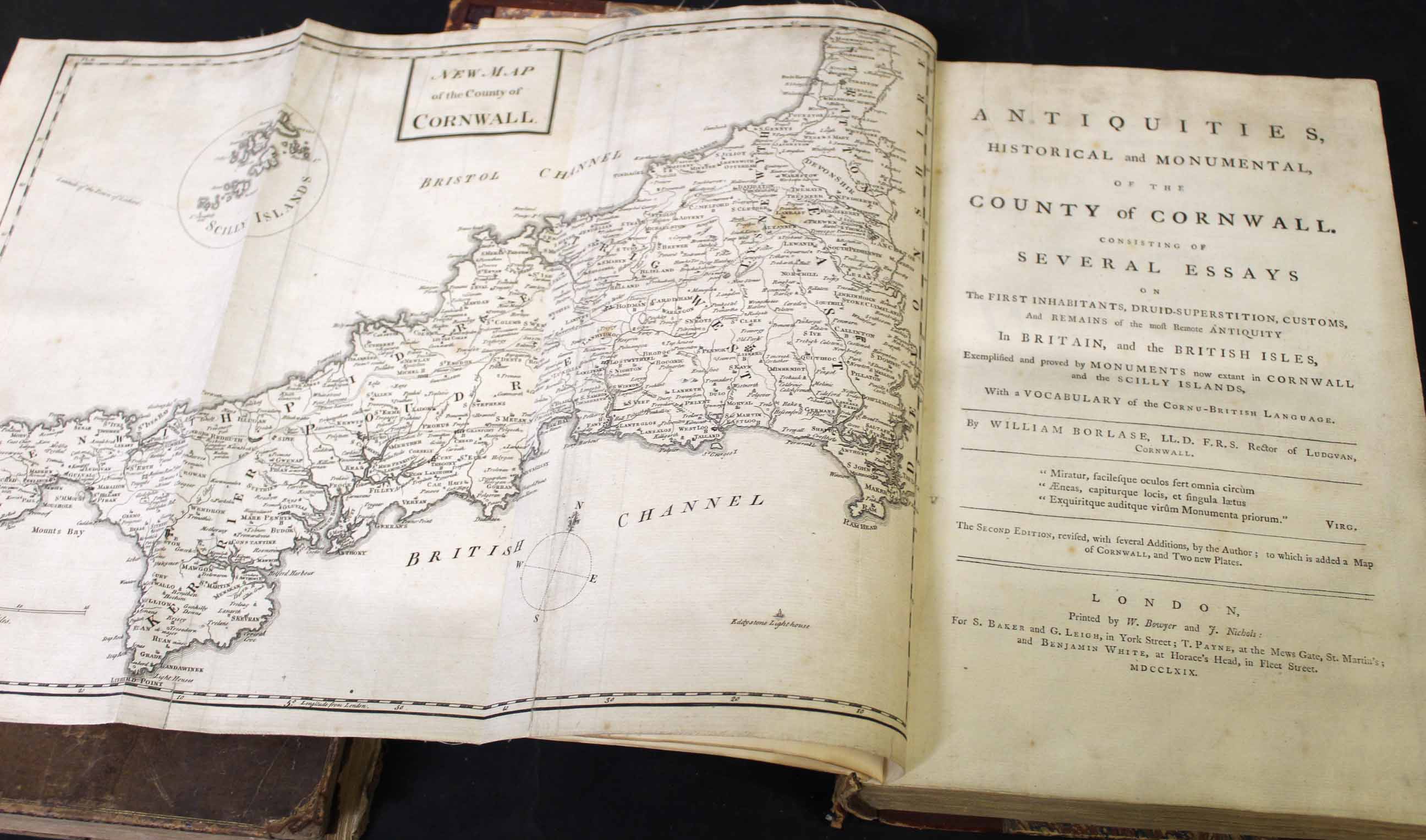 WILLIAM BORLASE: ANTIQUITIES, HISTORICAL AND MONUMENTAL OF THE COUNTY OF CORNWALL CONTAINING OF