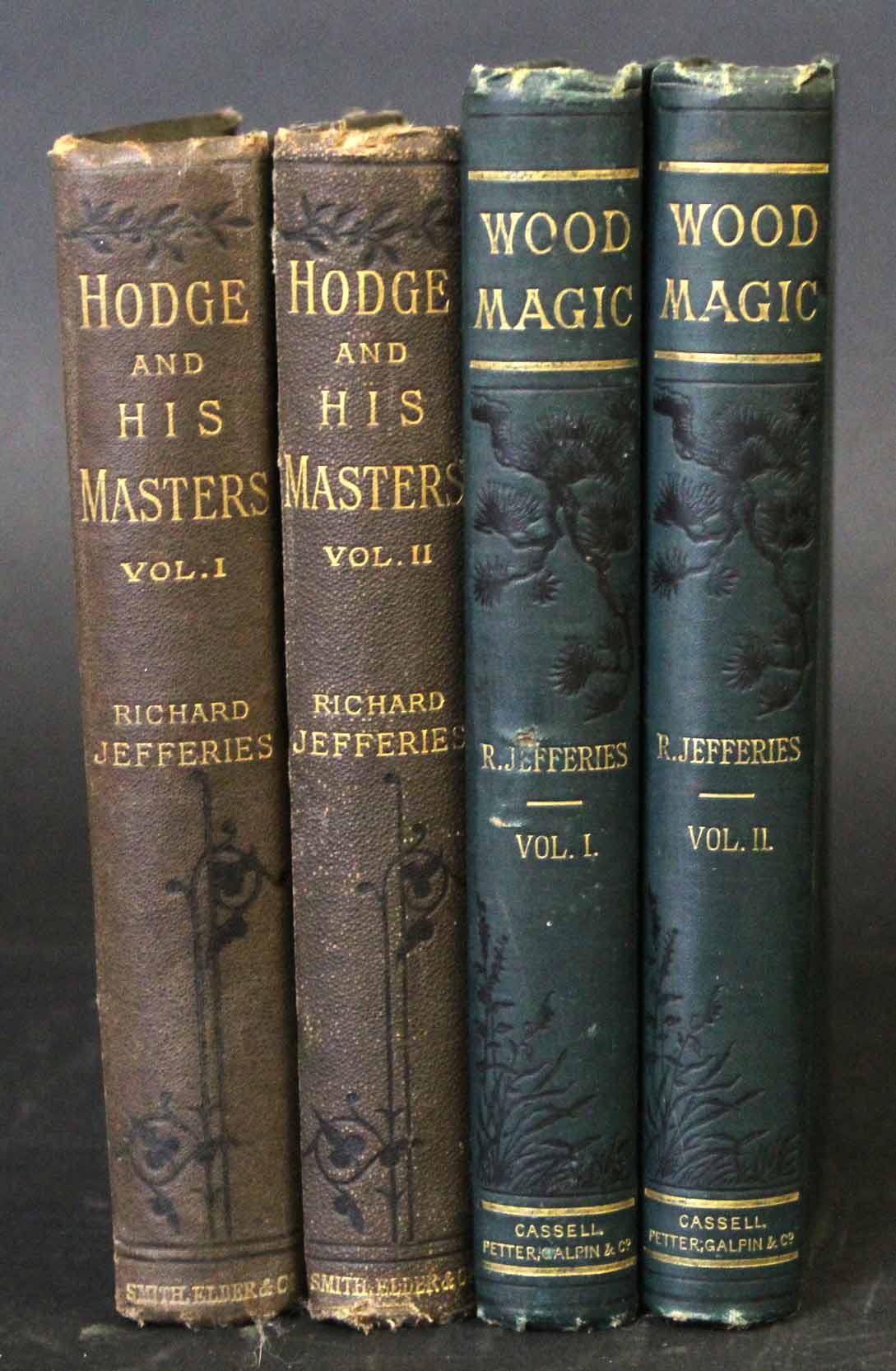 RICHARD JEFFERIES: 2 titles: HODGE AND HIS MASTERS, London, Smith Elder & Co, 1880, 1st edition, 2
