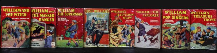 RICHMAL CROMPTON: 8 titles: JUST WILLIAM'S LUCK, 1948, 1st edition, original cloth, dust wrapper (