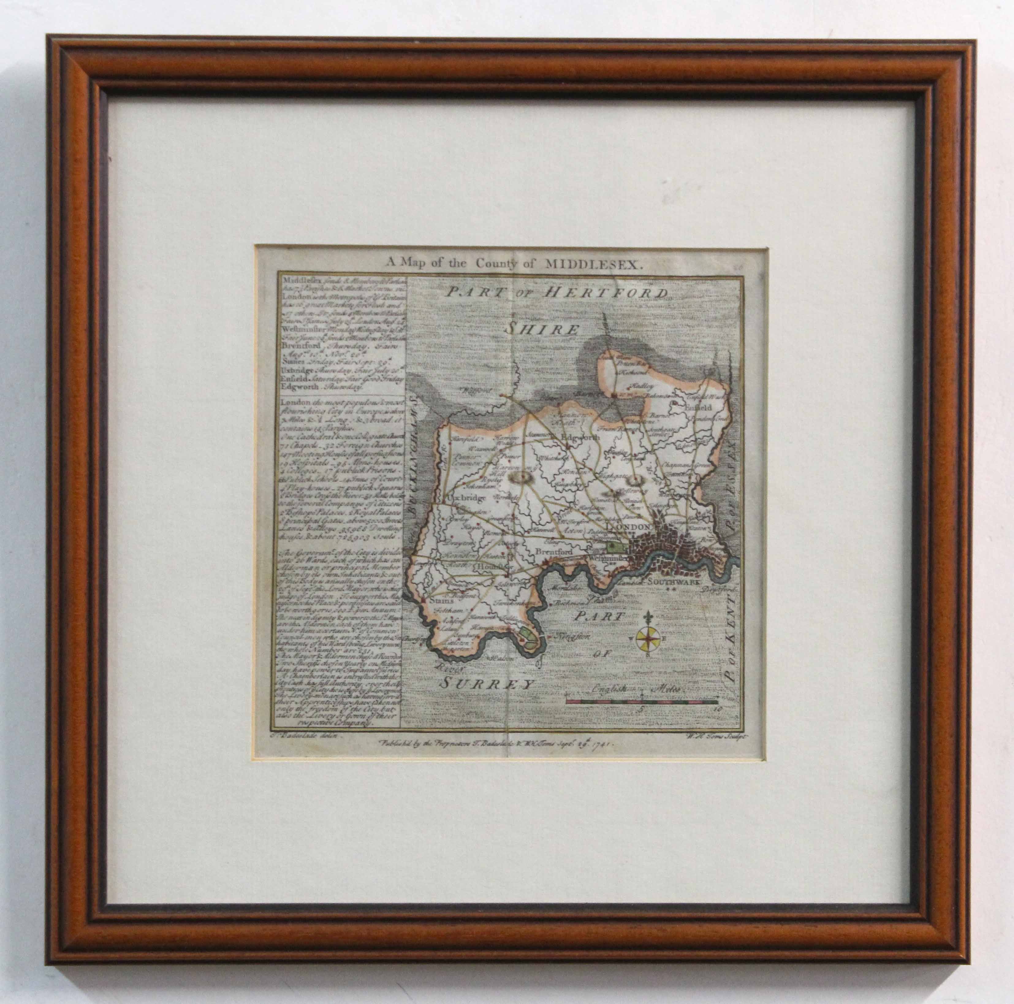 J CARY: ESSEX, engraved hand coloured map, 1793, approx 210 x 260mm + T KITCHIN: BEDFORDSHIRE, - Image 2 of 5