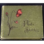 Small early Victorian photo album, approx 140 x 120mm, containing 24 circa 1903 photographs