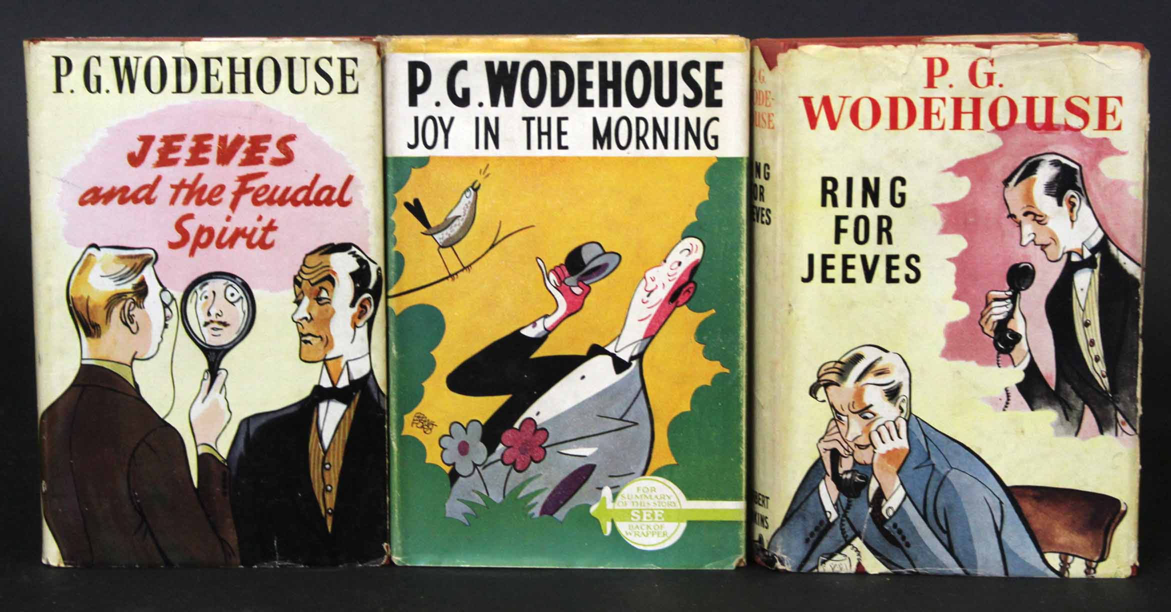 P G WODEHOUSE: 3 titles: JOY IN THE MORNING, [1947], 1st edition, original cloth, dust wrapper; RING